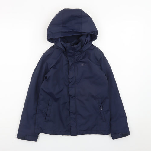 Mountain Warehouse Boys Navy Waterproof Hooded Rain Coat 7-8 Years