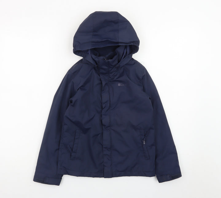 Mountain Warehouse Boys Navy Waterproof Hooded Rain Coat 7-8 Years