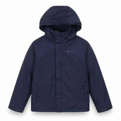 Mountain Warehouse Boys Navy Waterproof Hooded Rain Coat 7-8 Years