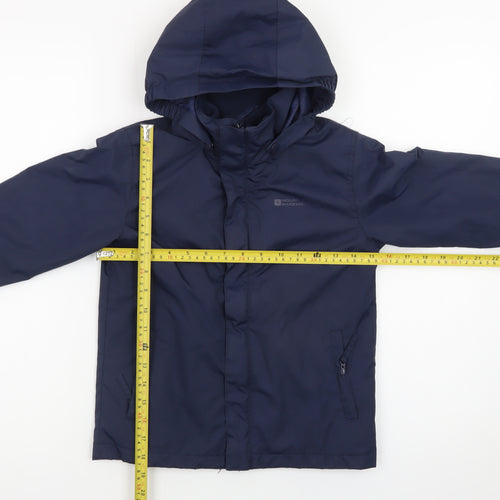 Mountain Warehouse Boys Navy Waterproof Hooded Rain Coat 7-8 Years