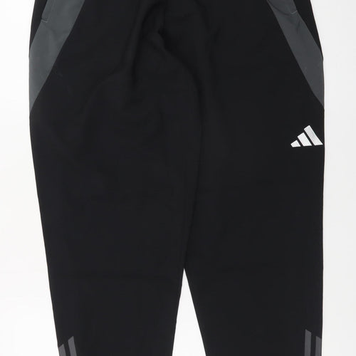 Adidas Womens Black Jogger Trousers M Regular Fit Reflective Sportswear