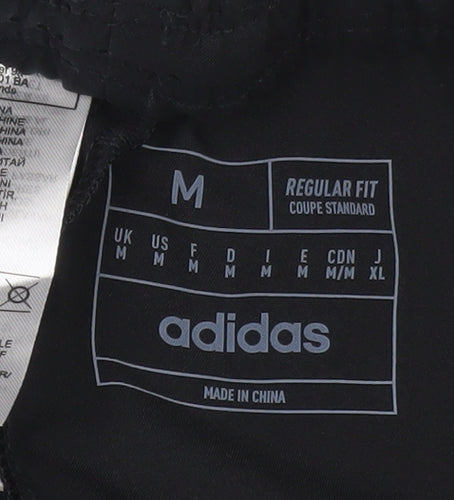 Adidas Womens Black Jogger Trousers M Regular Fit Reflective Sportswear