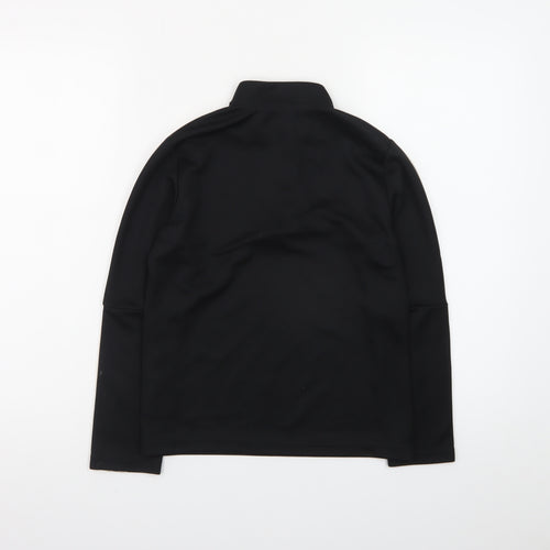 Adidas Girls Black 9-10 Years 1/4 Zip Sports Sweatshirt