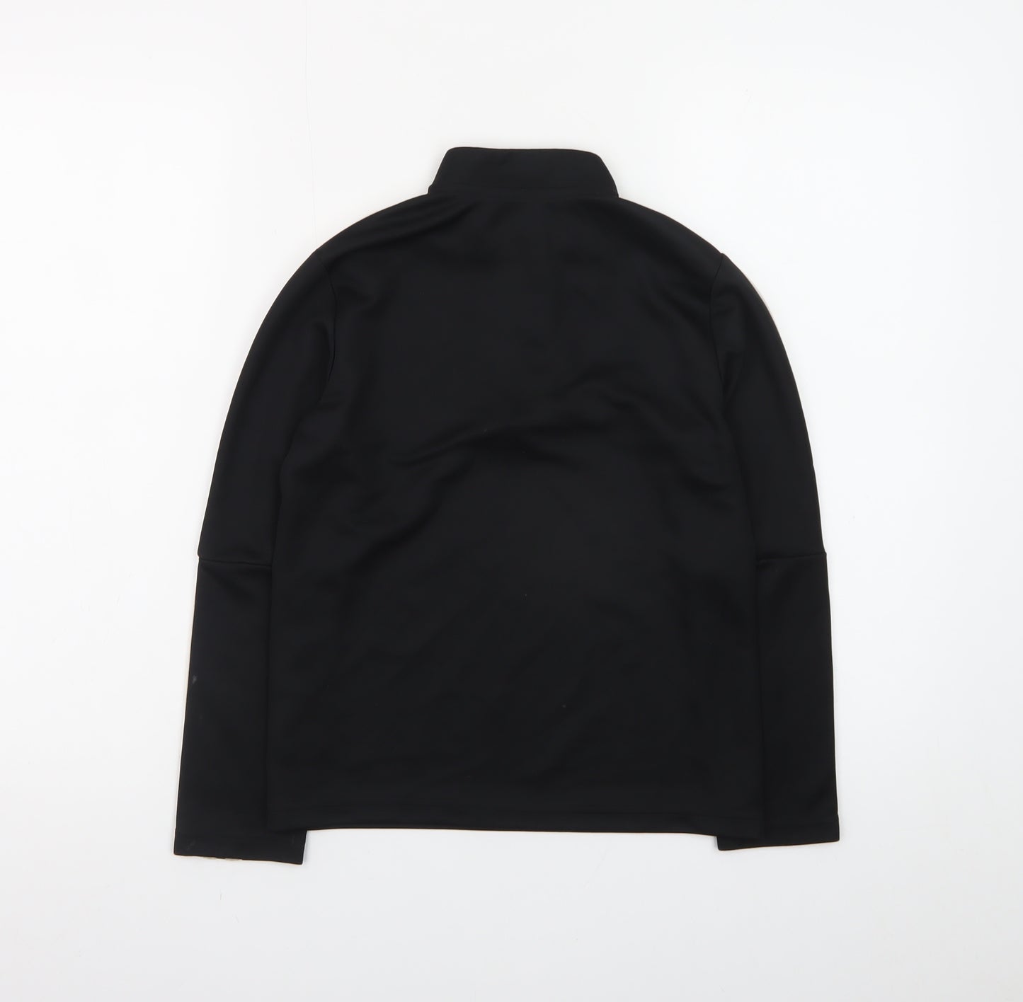 Adidas Girls Black 9-10 Years 1/4 Zip Sports Sweatshirt