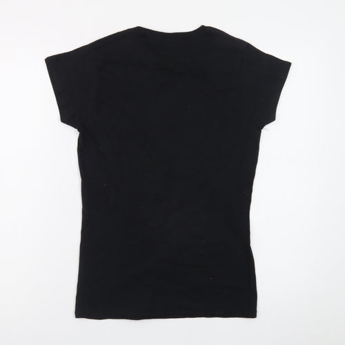 Coca-Cola Womens Black Small Christmas Graphic T-Shirt 100% Cotton
