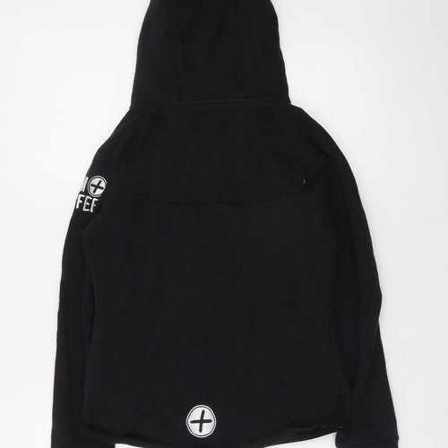 Gym+Coffee Women Black Small Full Zip Hoodie Stretch Cotton Blend