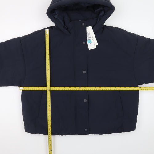Marks and Spencer Women's Blue Hooded Puffer Jacket Size 14