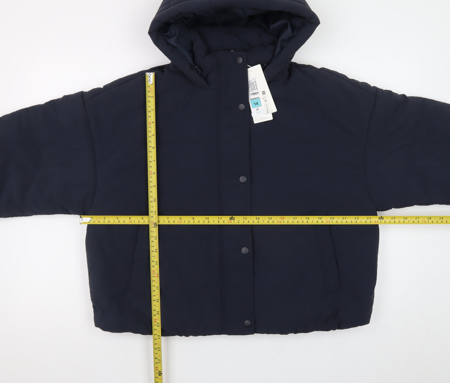 Marks and Spencer Women's Blue Hooded Puffer Jacket Size 14