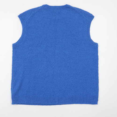 Weekday Women's Blue Knit Sleeveless Tank Top Size S