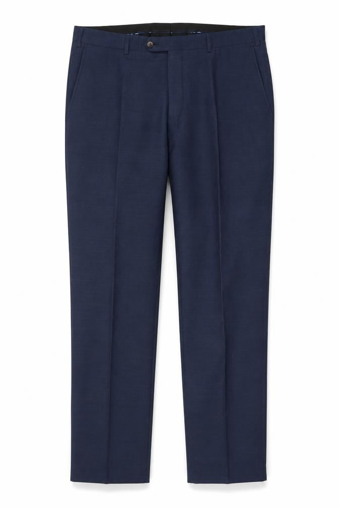 Front view of Daniel Grahame Men's Blue 36R Dress Pants Wool Blend Trousers