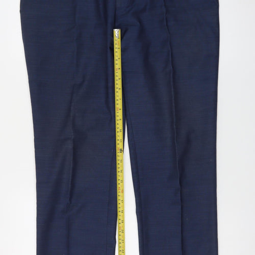 Daniel Grahame Men's Blue 36R Dress Pants Wool Blend Trousers