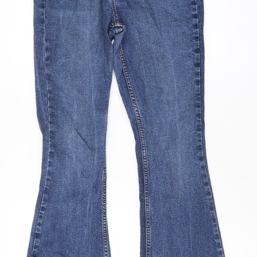 F&F Womens Blue Flared Denim Jeans Size 10 Regular Fit