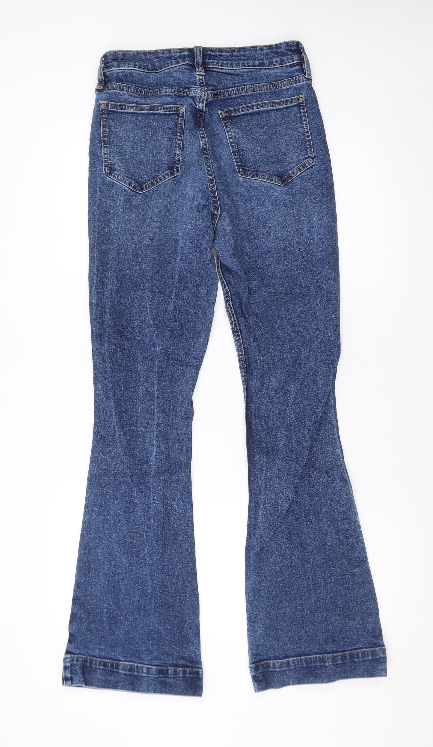 F&F Womens Blue Flared Denim Jeans Size 10 Regular Fit