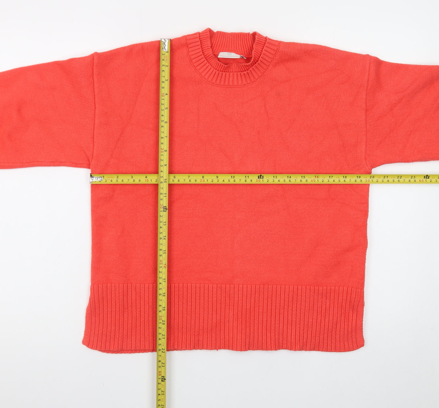 Kaffe Women’s Red Mock Neck Cotton Pullover Jumper Size S