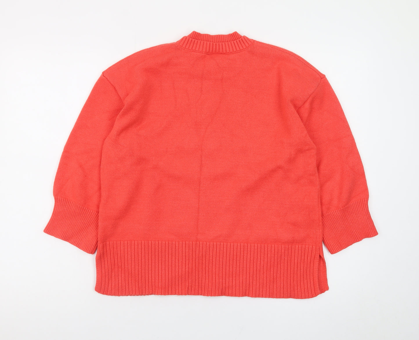 Kaffe Women’s Red Mock Neck Cotton Pullover Jumper Size S