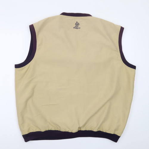 ProQuip Men's Beige Sleeveless V-Neck Golf Windproof T-Shirt L