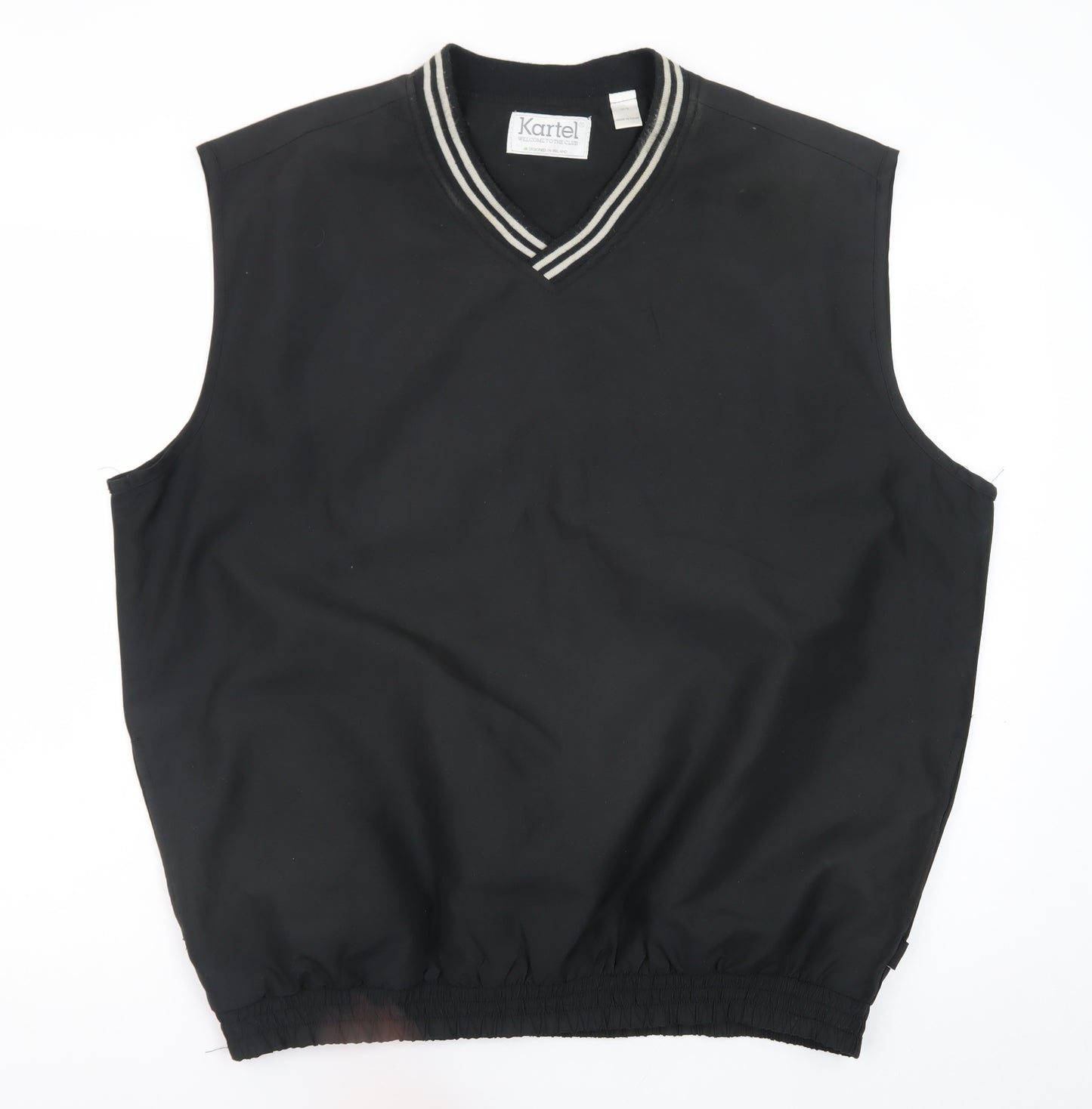 Kartel Men's Black Sleeveless V-Neck Regular Fit T-Shirt M