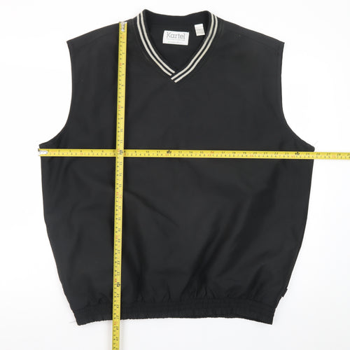 Kartel Men's Black Sleeveless V-Neck Regular Fit T-Shirt M