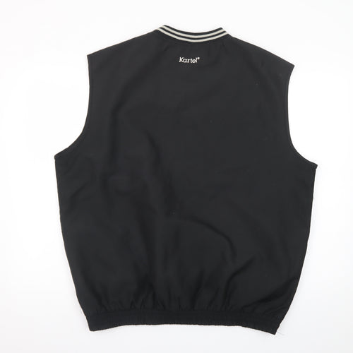 Kartel Men's Black Sleeveless V-Neck Regular Fit T-Shirt M