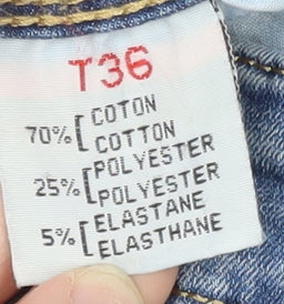 Voggo Women Blue Relaxed Boyfriend Mid Rise Cuffed Jeans Size 8