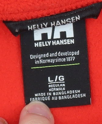 Helly Hansen Women's Red 1/2 Zip Fleece Pullover Sweatshirt Size L