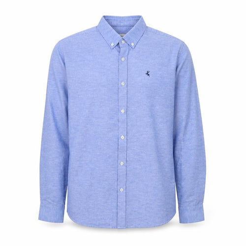 Ottomoda Men's Blue Button-Down Long Sleeve Dress Shirt M