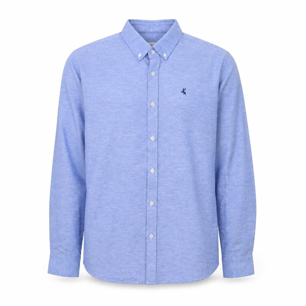 Ottomoda Men's Blue Button-Down Long Sleeve Dress Shirt M