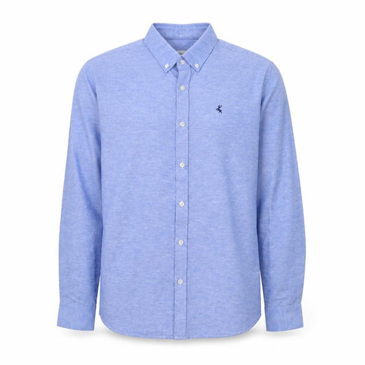 Ottomoda Men's Blue Button-Down Long Sleeve Dress Shirt M