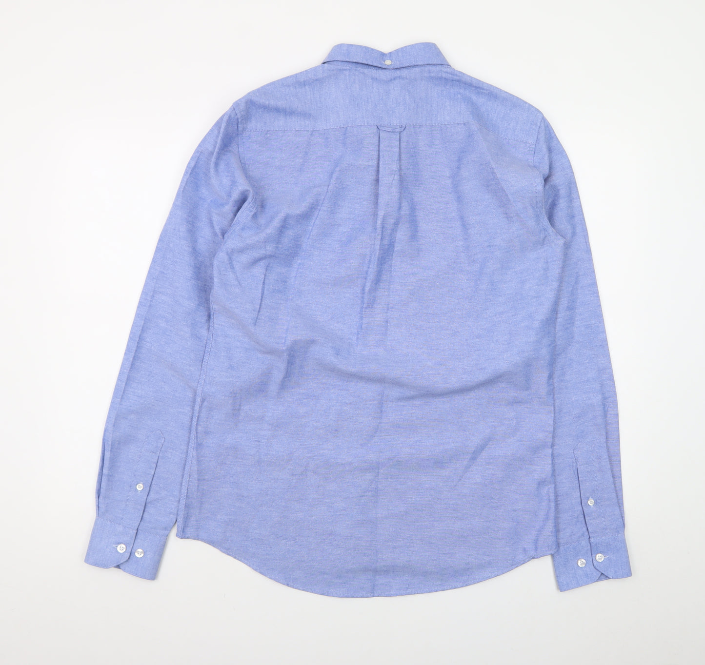 Ottomoda Men's Blue Button-Down Long Sleeve Dress Shirt M