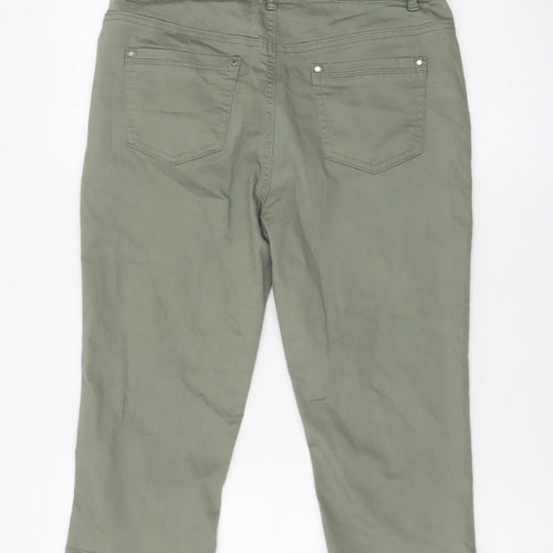 Voggo Women’s Green Cropped Slim Fit Stretch Jeans Size 10