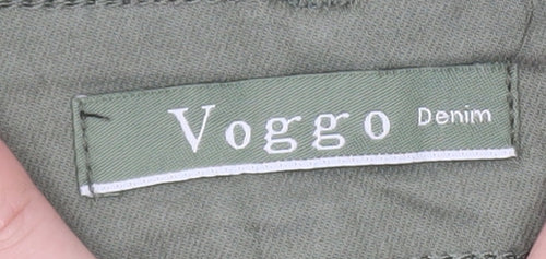 Voggo Women’s Green Cropped Slim Fit Stretch Jeans Size 10