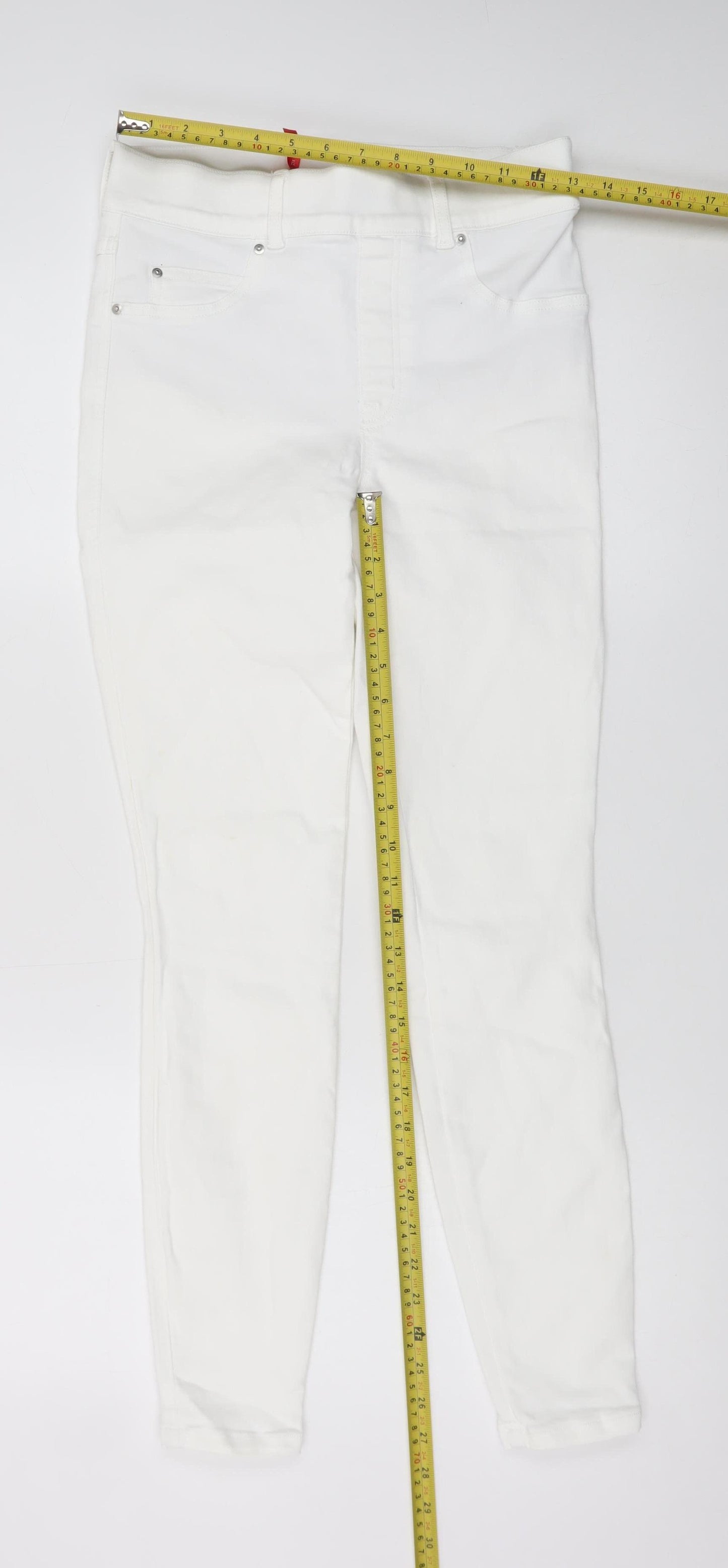 Spanx Women White Skinny Jeans Size S Slim Fit Stretch Denim