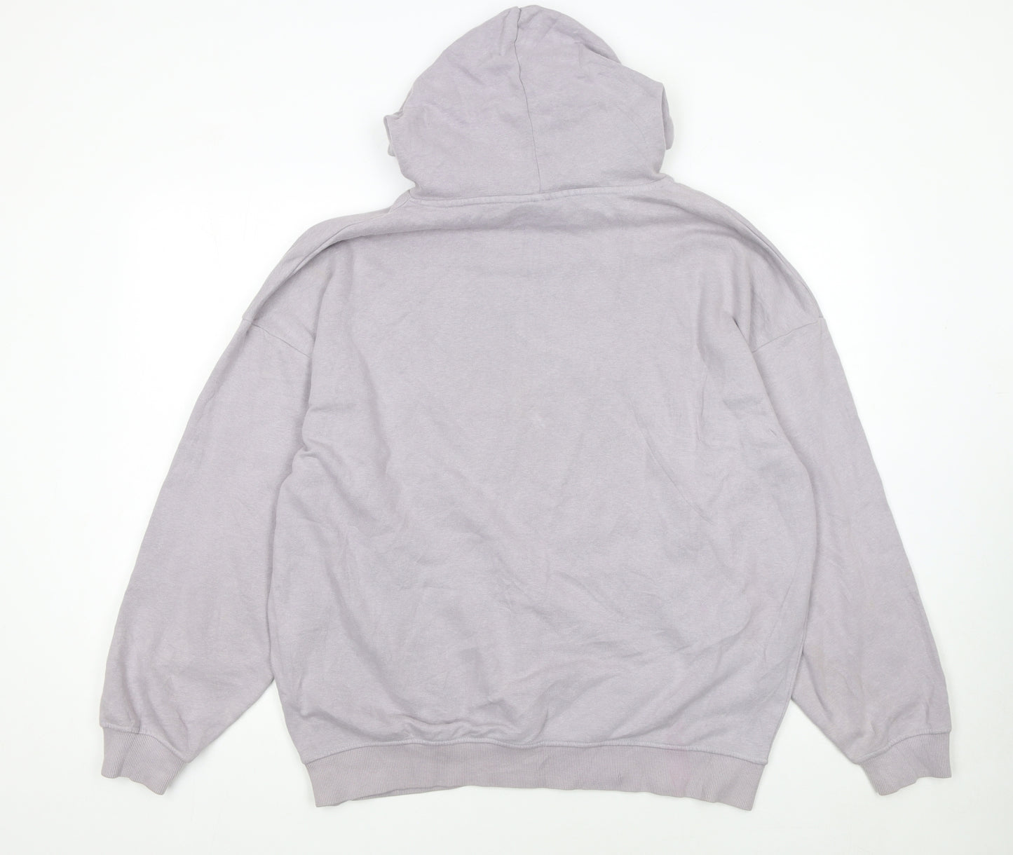 Fila Womens Light Grey Pullover Hoodie Size S Relaxed Fit Cotton Blend
