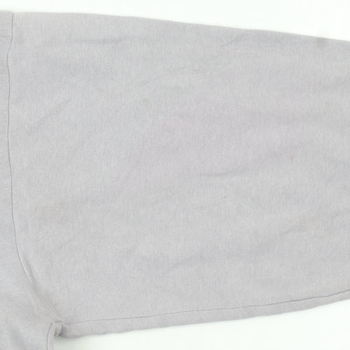 Fila Womens Light Grey Pullover Hoodie Size S Relaxed Fit Cotton Blend