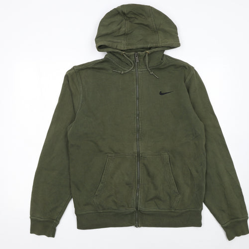 Nike Men's Green Full Zip Hoodie M Regular Fit Sportswear