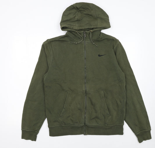 Nike Men's Green Full Zip Hoodie M Regular Fit Sportswear