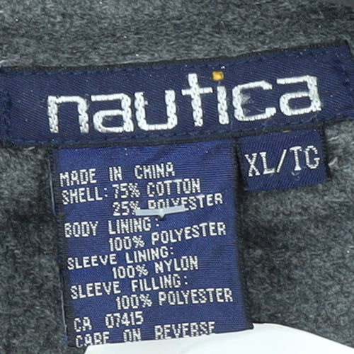 Nautica Boys Green XL Hooded Full Zip Canvas Hoodie Jacket