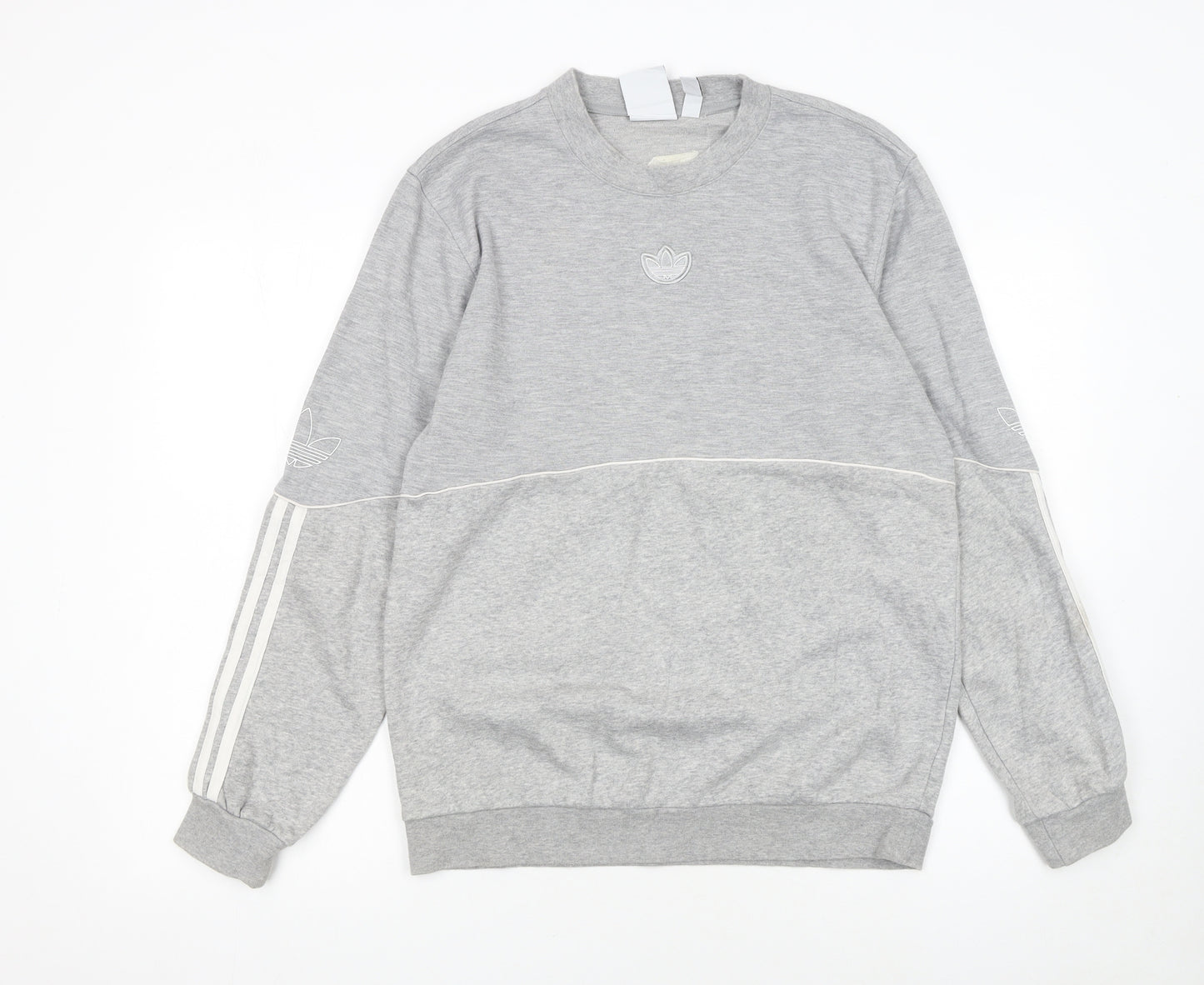 Adidas Men’s Grey Small Crew Neck Pullover Sweatshirt