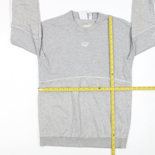 Adidas Men’s Grey Small Crew Neck Pullover Sweatshirt