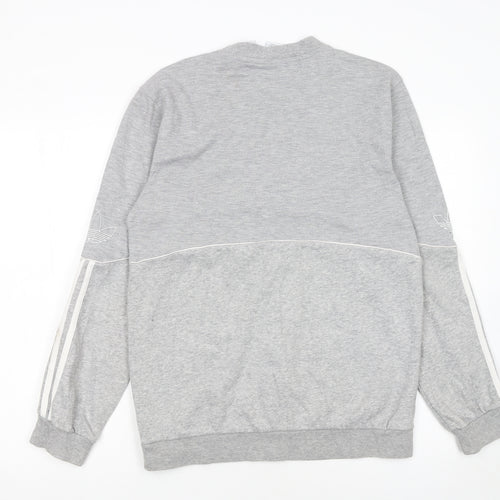 Adidas Men’s Grey Small Crew Neck Pullover Sweatshirt