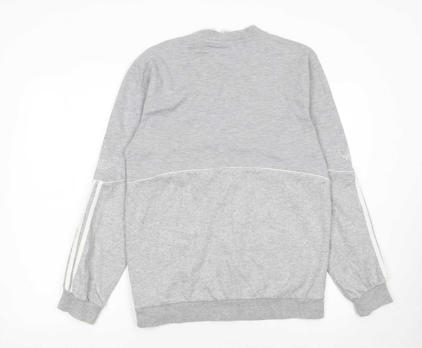 Adidas Men’s Grey Small Crew Neck Pullover Sweatshirt