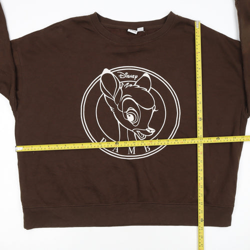 Disney Women’s Brown Bambi Sweatshirt 2XL Pullover Cotton Blend