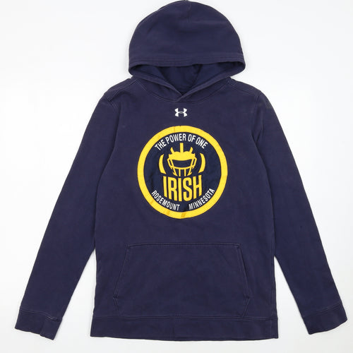 Under Armour Boys Navy Hoodie YXL ColdGear Loose Fit Pullover Sweatshirt