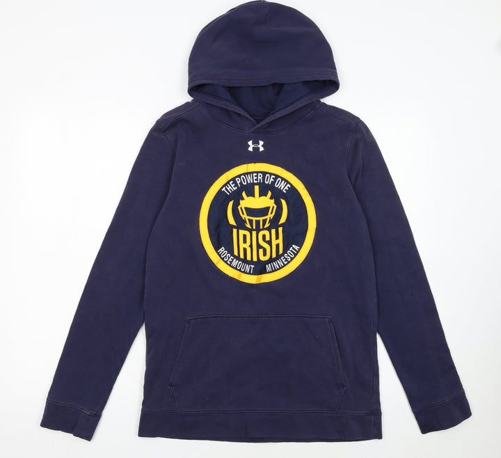 Under Armour Boys Navy Hoodie YXL ColdGear Loose Fit Pullover Sweatshirt