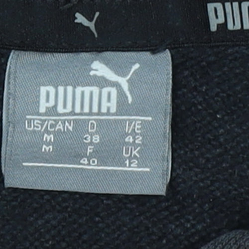 Puma Womens Black Hoodie UK 12 Pullover Logo Sweatshirt