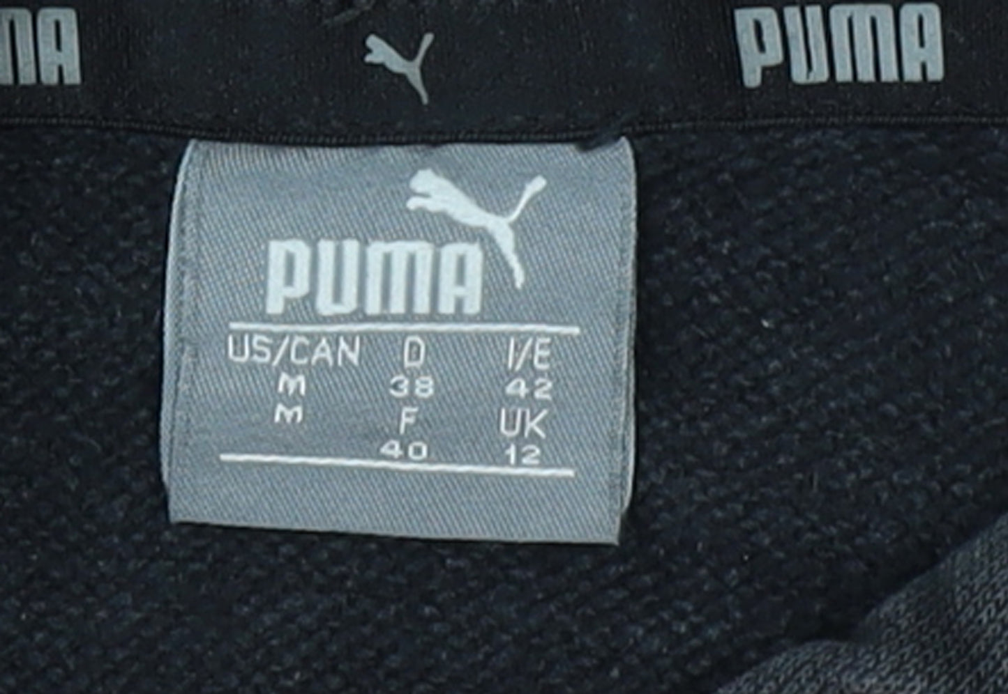 Puma Womens Black Hoodie UK 12 Pullover Logo Sweatshirt