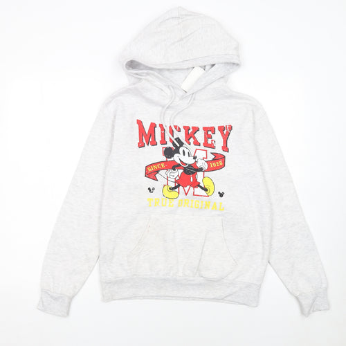 Disney Women’s Grey Mickey Mouse Pullover Hoodie 2XS