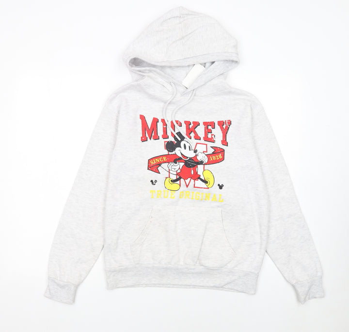 Disney Women’s Grey Mickey Mouse Pullover Hoodie 2XS