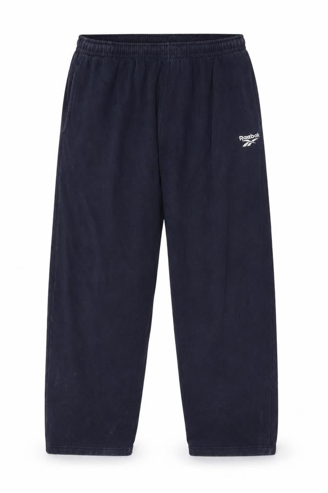 Front view of Reebok Men’s Black L Sweatpants Fleece Jogger Trousers