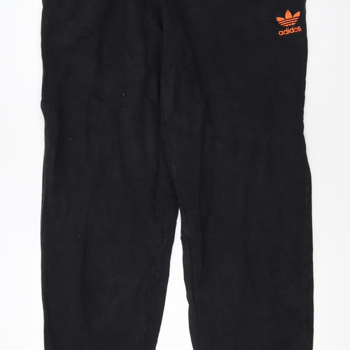 Adidas Mens Black Jogger Sweatpants L Regular Fit Elastic Waist